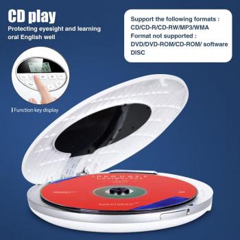 Lecteur CD Portable Ronde avec Fonction Anti-saut et Écran LCD