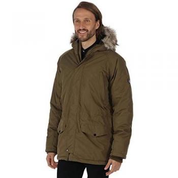 Regatta Men’s Waterproof Hooded Jacket in Camo Green – L (large)