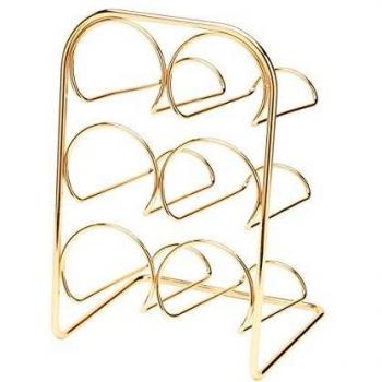 Chrome & Gold 6-Holder Wine Rack by Hahn