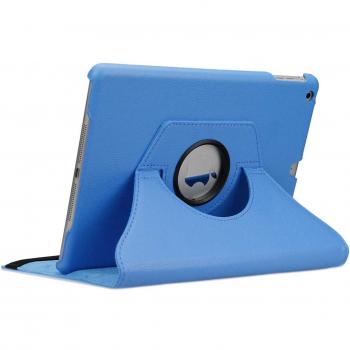 Doupi Housse Rotative iPad Air 2, Deluxe 360 Degrés Simili Cuir, bleu