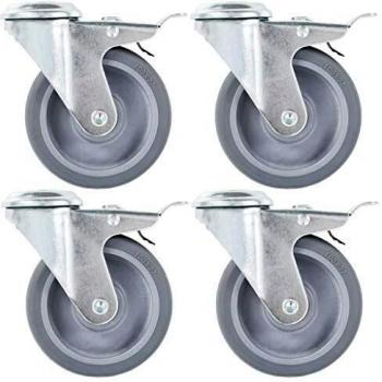 Swivel Caster Set, 16 Pieces, Bolt Hole Mount, 100 mm, VidaXL