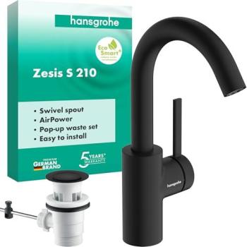Mitigeur Lavabo Hansgrohe Zesis S avec Tirette Noir Mat