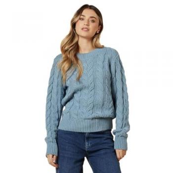 Womens Cable Knitted Crew Neck Jumper
