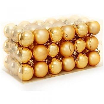 Boules de Noël en Plastique Décoration Sapin Or doré