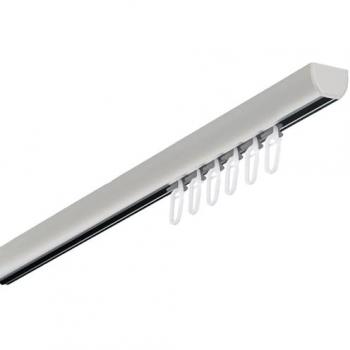 Gardinenschiene GARESA 400 Gardinenstangen Gr. L: 590 cm, 1 läufig, beige (aluminiumfarben, natur), Aluminiumschiene, schlicht, Deckenmontage, verlängerbar