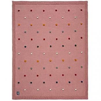 LÄSSIG Babydecke gestrickt Dots dusky pink 80 x 100 cm