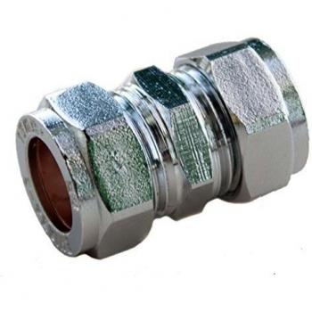 Oracstar Brass Compression Straight Coupler 15mm x 15mm Chrome