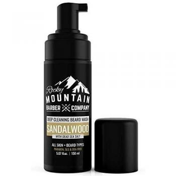 Natural Beard Care Foam Wash: Sandalwood & Essential Oils with Vitamin B5 & Dead Sea Salt