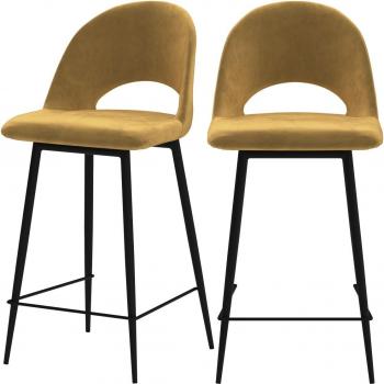 Chaises mi-hauteur en velours jaune