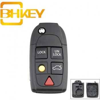 Funda de llave inteligente BHKEY para Volvo XC70, XC90, V50, V70, S60, S80 y C30, 5 botones
