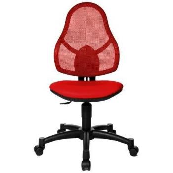 Topstar Schreibtischstuhl Junior – Rot, ohne Armlehnen, Muldensitz