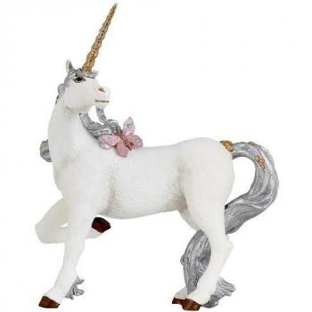 Papo 39038 Silbernes Einhorn, Spielzeugfigur