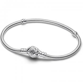 Pandora Joyería Pulsera Pandora Moments Cadena de Serpiente con Cierre Rosa Floreciendo 593211C00