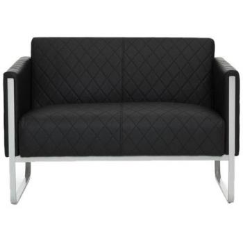 Sofa Lounge Aruba Step – 2‑Sitzer, schwarz, hjh Office Edition