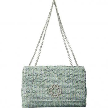 Clover Bloom Tweed Handbag by Maje