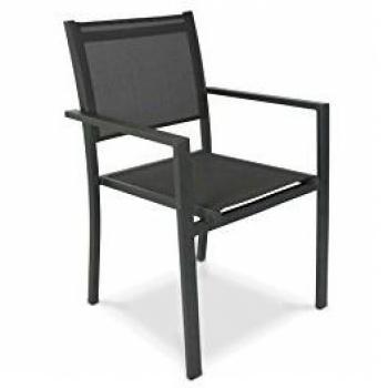 Poltrona da esterno in alluminio e textilene grigio