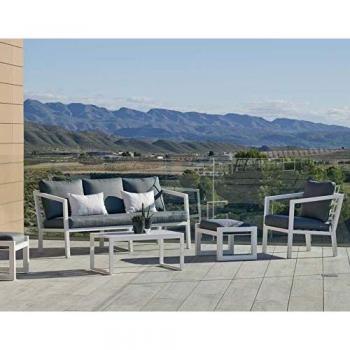 Ensemble Salon de Jardin AURANA 8+2 en ALUMINIUM BLANC