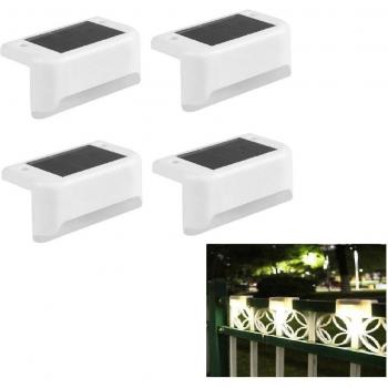 4pcs Solar LED Pathway Stair Lights IP65 Waterproof for Outdoor Garden Night Illumination