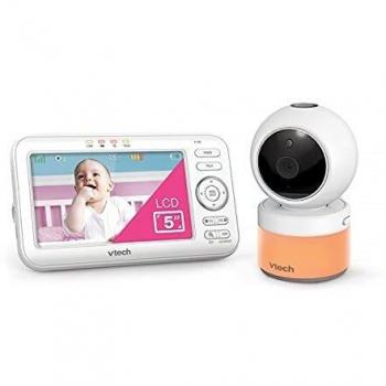 VTech Safe&Sound Full Color Video and Audio Monitor with Auto Night Vision, Motorized Camera Pan & Tilt, Temperature Sensor, and Up to 1,000 ft of Range (VM5463-WH)