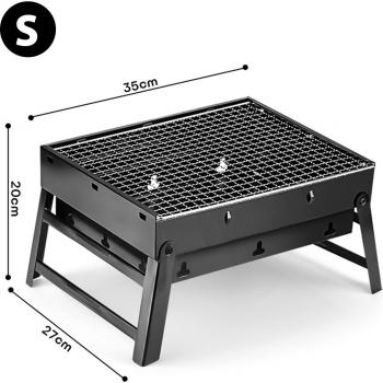 Parrilla de Carbón Compacta para Patio 43x29x23cm