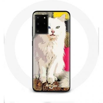 S11 Plus coque chat de Van – Couleur blanche, yeux couleur aqua