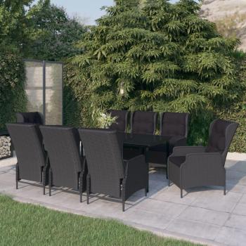 Set de Mesa y Sillas de Jardín con Capacidad para 9 Personas en Gris Oscuro