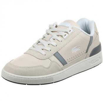 Lacoste T-Clip Herren Sneaker aus Leder in Beige/Grau