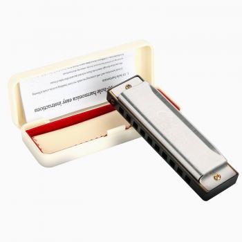 Harmonica Hricane blues 10 trous avec étui et chiffon de nettoyage