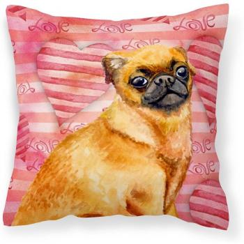 Caroline's Treasures BB9754PW1414 Small Brabant Griffon Love Outdoor Canvas Pillow