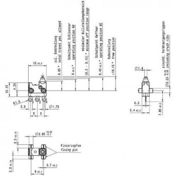 Microinterruttore Marquardt 01075.0603‑01 30 V DC 0.1 A On/Off/On IP00