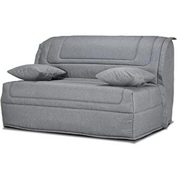 Banquette convertible BZ 140x190 cm en tissu gris – BUZZY Meubletmoi