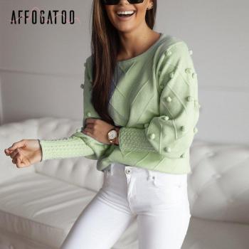 Pullover de otoño e invierno para mujer con adornos