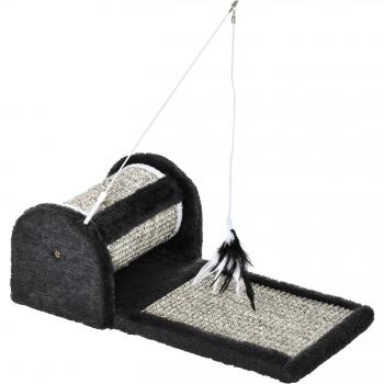Centro de Actividades para Gatos PawHut con Rodillo y Tablero de Rascar Gris