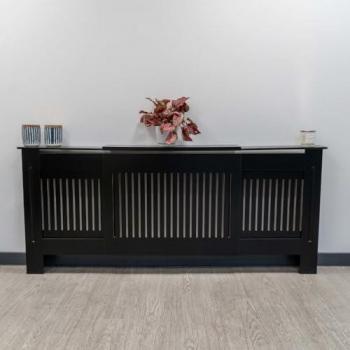 Matt Black Adjustable Vertical Slat Radiator Cover