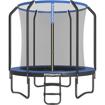 Trampoline de jardin rond avec filet de sécurité, Bleu foncé / 244 cm
