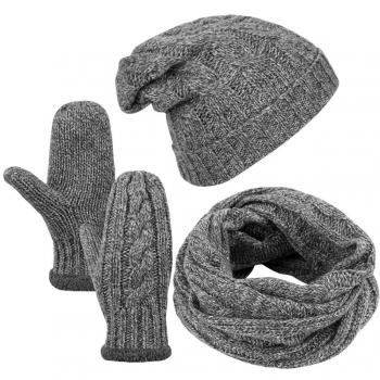 Winterbeanie & Handschuhe Vbiger – Grau, Herren, Einheitsgröße