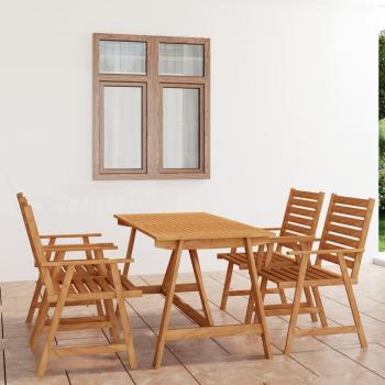 VidaXL 5 Piece Garden Table and Chairs Set Acacia Wood