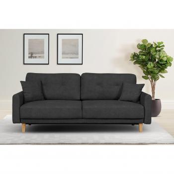 Home Affaire 3‑Sitzers „Triplo“ Schlafsofa, schwarz, mit Aufbewahrungskasten – 100 % Polyester