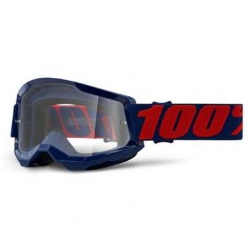 Lunettes de motocross 100% Strata 2 Bleu Marine-Transparent