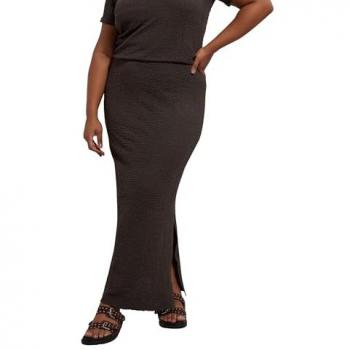 Jupe Yours Curve marron avec fente latérale
