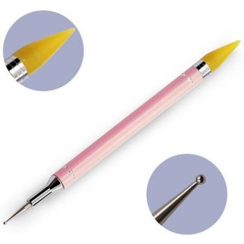 Pincel de lápiz para Nail Art con recolector de cera y bolígrafo de punteo