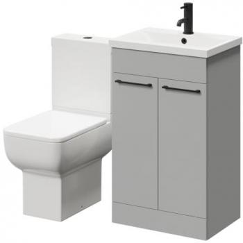 Alessio 500 mm Vanity & Toilet Combo – Gloss Grey Pearl Finish
