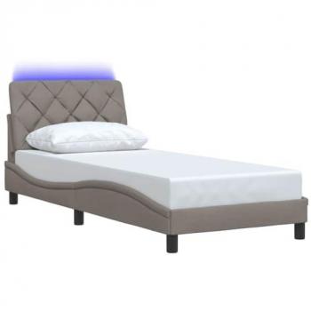 Structure de lit taupe à LED 80x200 cm – sans matelas inclus