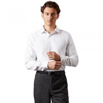 Burton SlimFit BasketWeave Long Sleeve in White (Men)