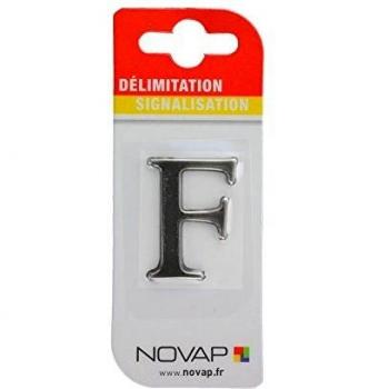Lettre F en Relief 60 mm Argent