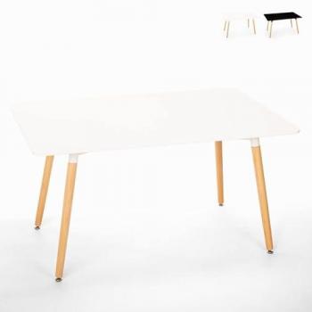 Tavolo da pranzo Corn rettangolare 120x80 in legno bianco