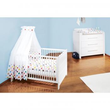 Pinolino Set Puro Large, 2-teilig, Kinderbett (140 x 70 cm) und breite Wickelkom