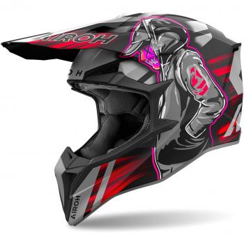 Casco motocross Airoh WRAAAP Cyber rosso opaco taglia XXS
