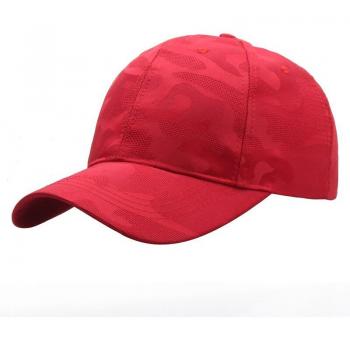 Casquette de Baseball Ajustable Camouflage Noir et Rouge