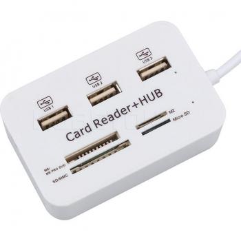 USB 2.0 Splitter mit integriertem Kartenleser